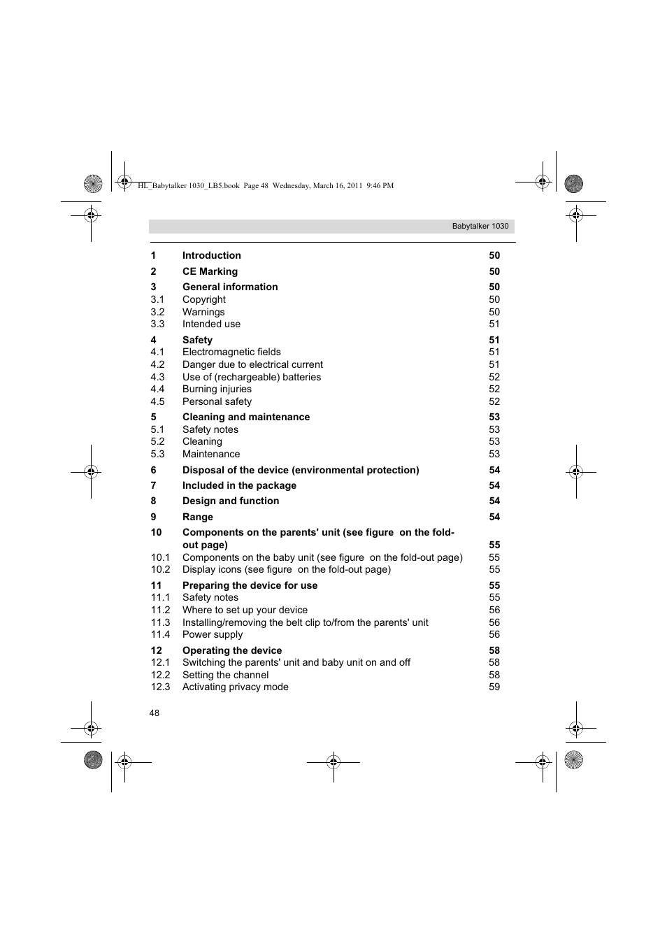 Silvercrest BABYTALKER 1030 User Manual | Page 48 / 80