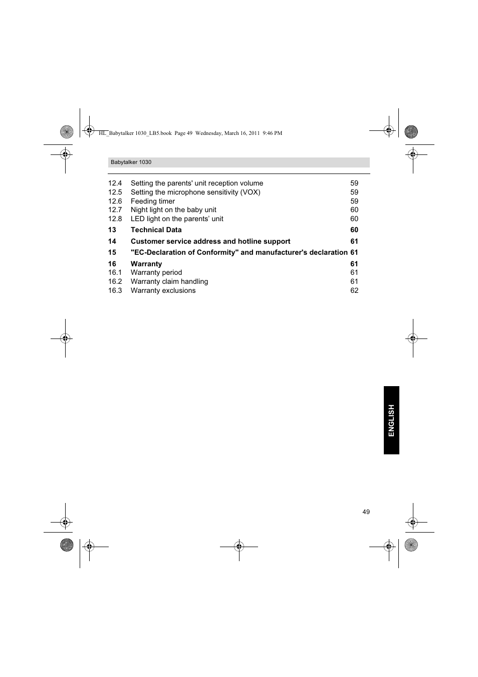 Silvercrest BABYTALKER 1030 User Manual | Page 49 / 80