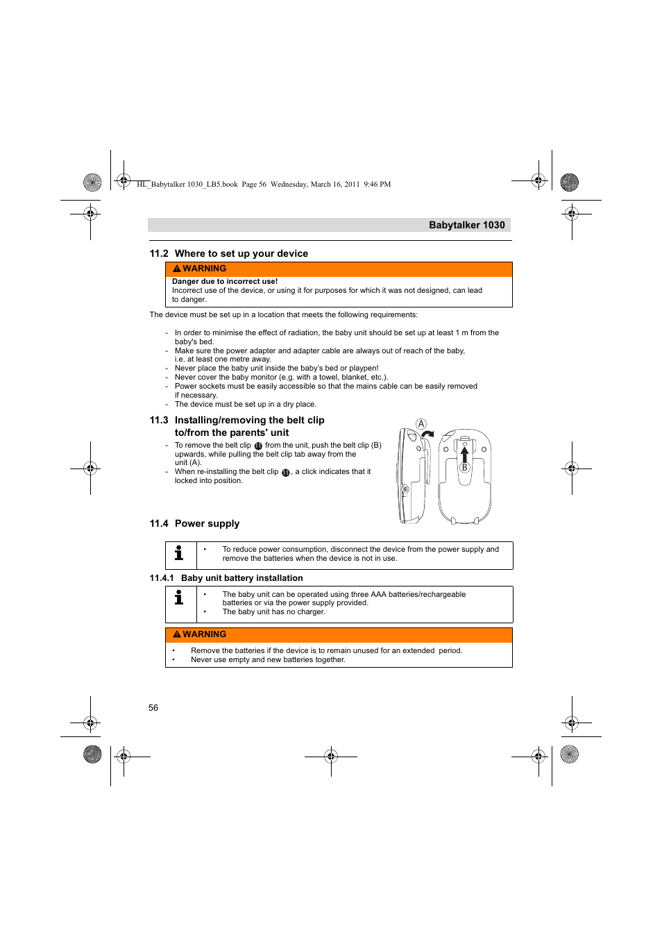 Babytalker 1030, 2 where to set up your device, 4 power supply | Silvercrest BABYTALKER 1030 User Manual | Page 56 / 80