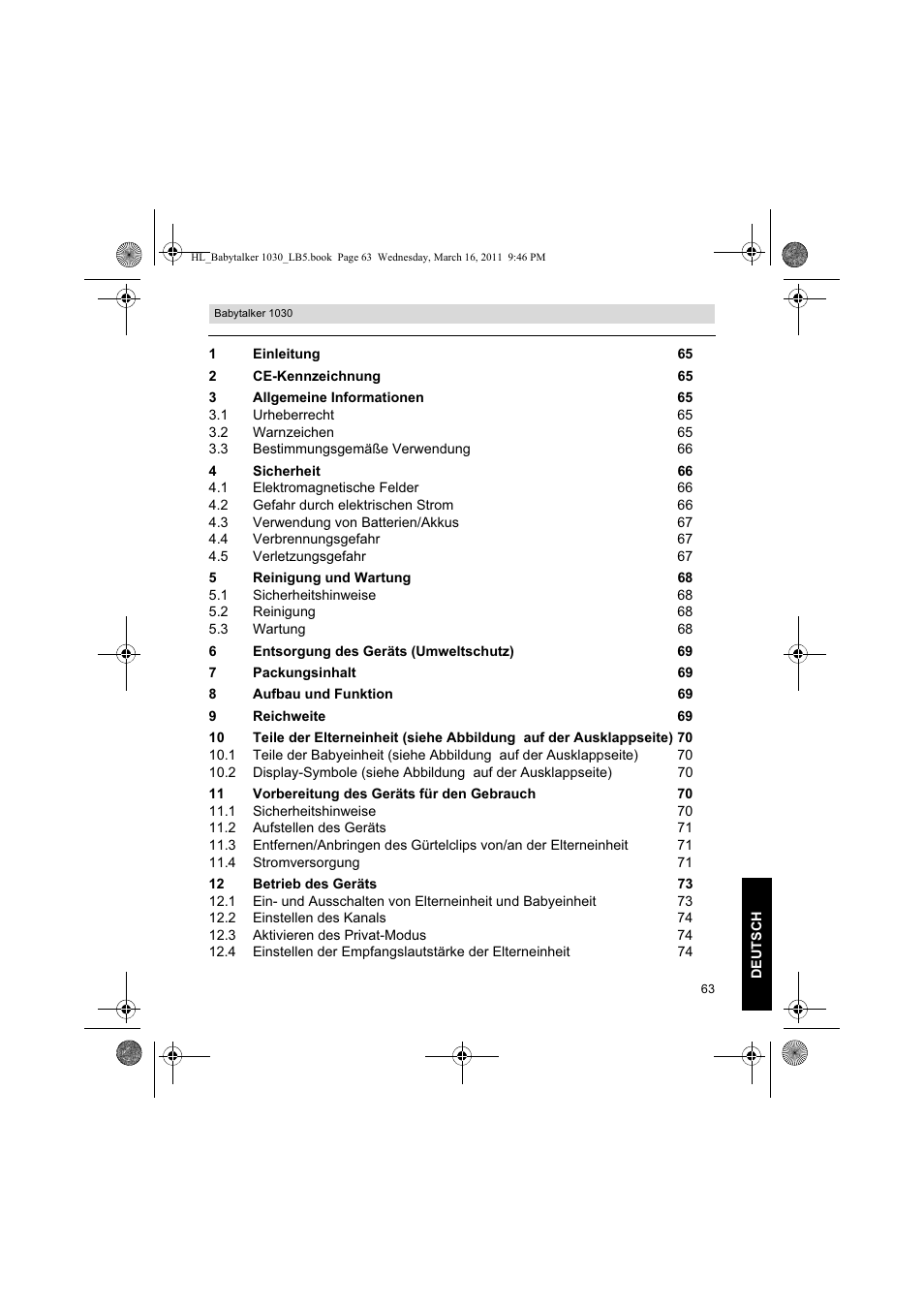 Silvercrest BABYTALKER 1030 User Manual | Page 63 / 80