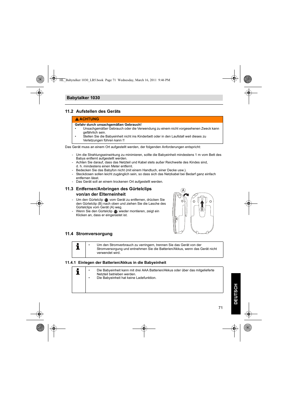 4 stromversorgung | Silvercrest BABYTALKER 1030 User Manual | Page 71 / 80