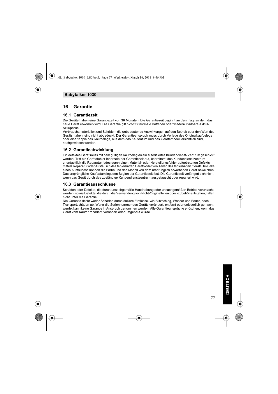 Silvercrest BABYTALKER 1030 User Manual | Page 77 / 80