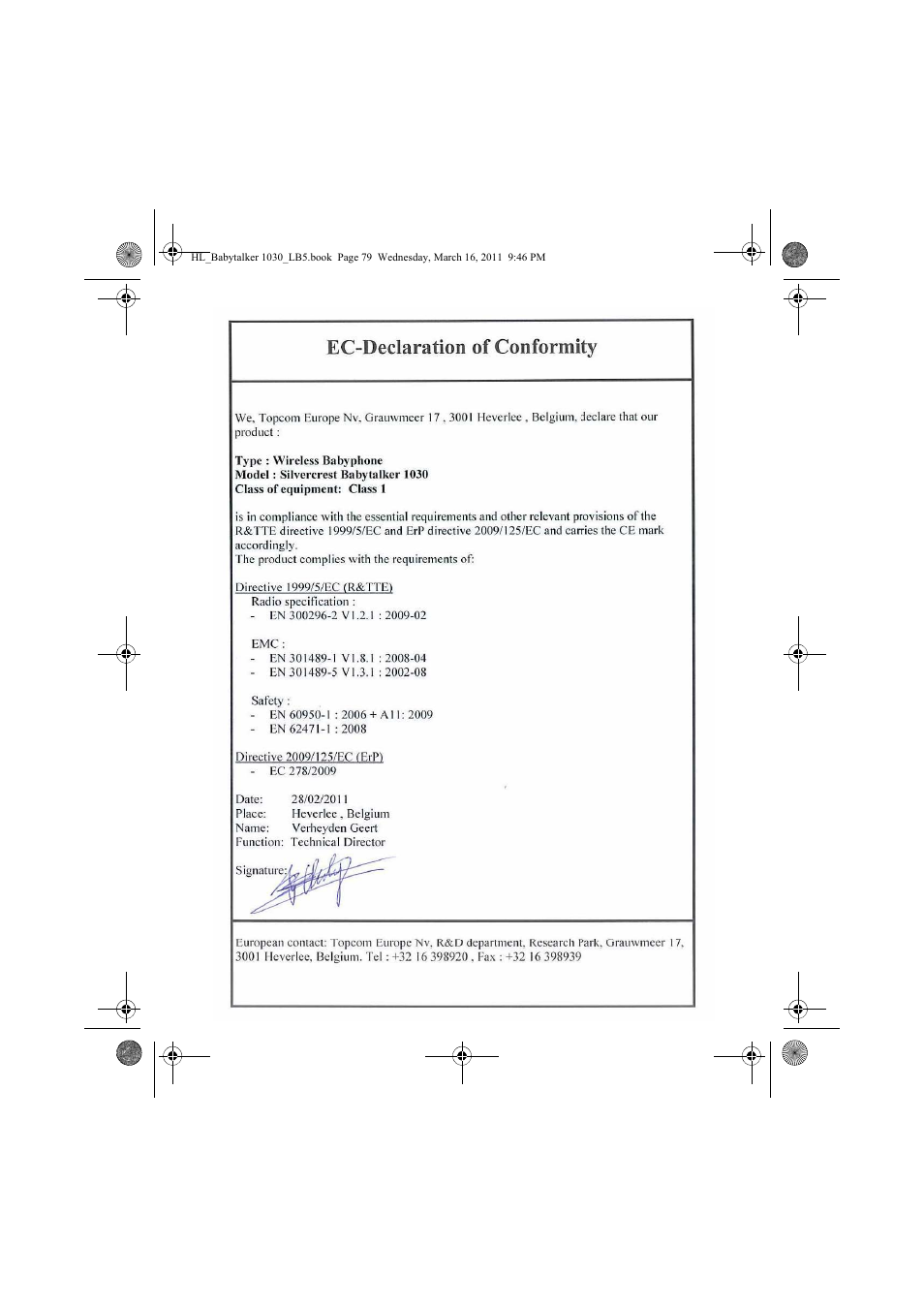 Silvercrest BABYTALKER 1030 User Manual | Page 79 / 80