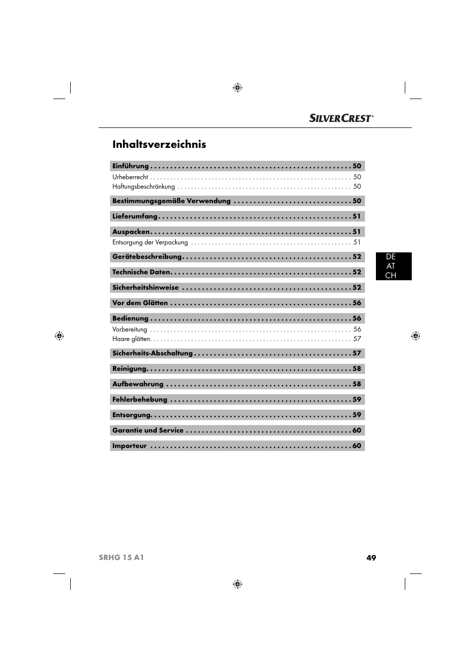 Silvercrest SRHG 15 A1 User Manual | Page 52 / 64