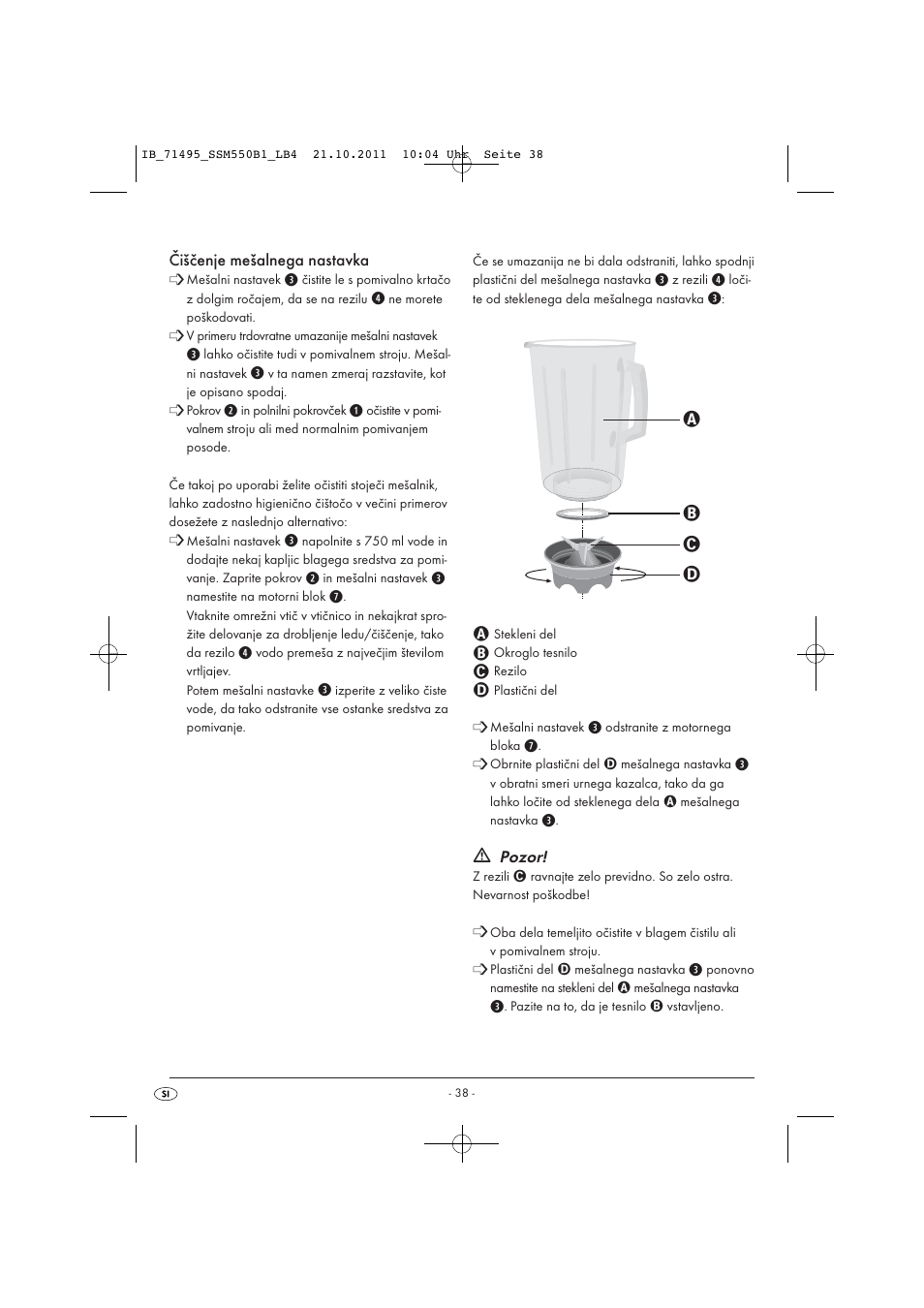 Silvercrest SSM 550 B1 User Manual | Page 40 / 72