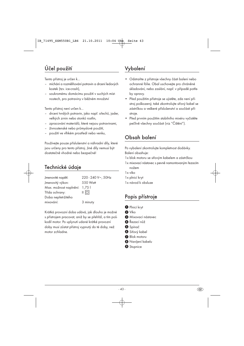 Silvercrest SSM 550 B1 User Manual | Page 45 / 72