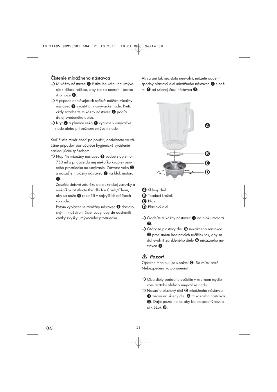 Silvercrest SSM 550 B1 User Manual | Page 60 / 72