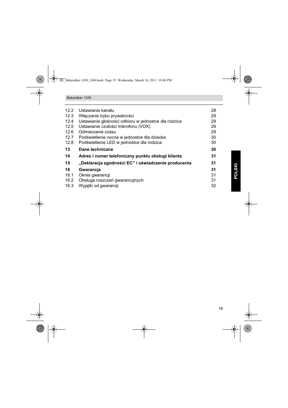 Silvercrest BABYTALKER 1030 User Manual | Page 19 / 108