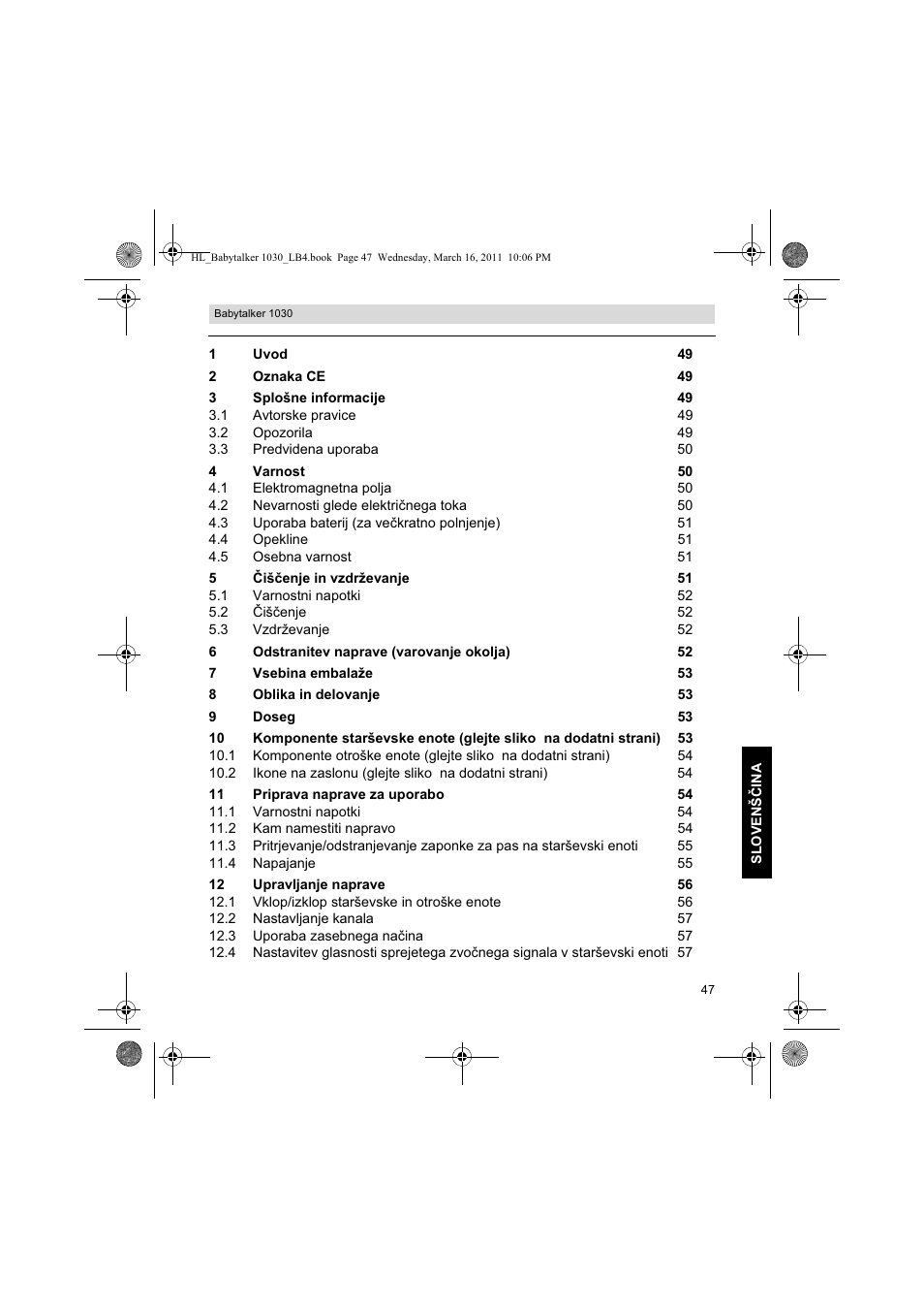 Silvercrest BABYTALKER 1030 User Manual | Page 47 / 108