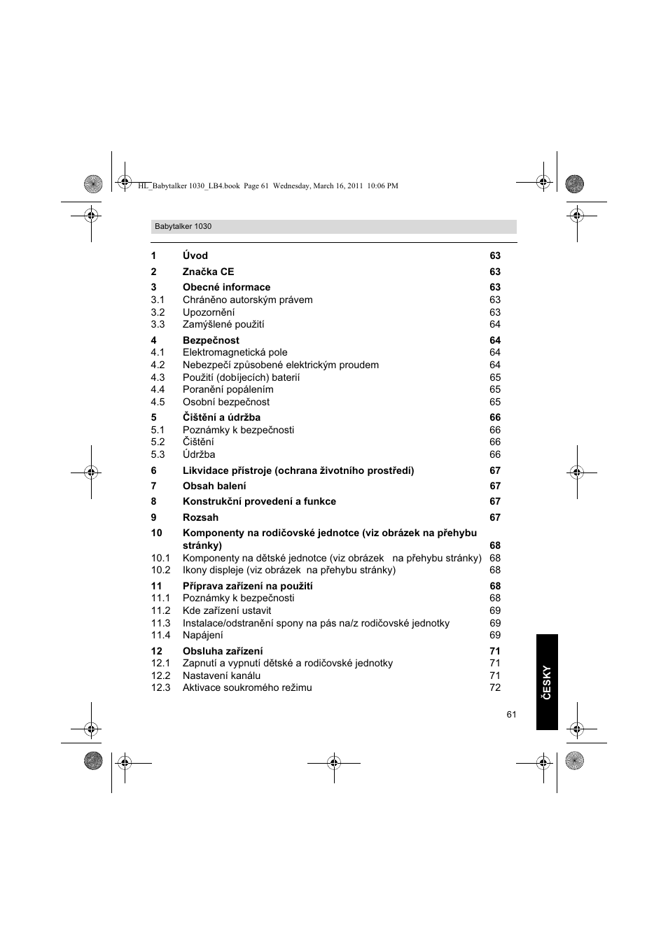 Silvercrest BABYTALKER 1030 User Manual | Page 61 / 108