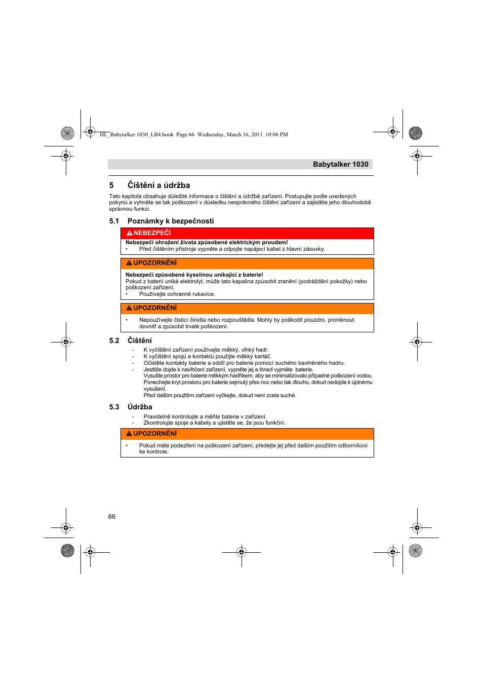 5ištní a údržba | Silvercrest BABYTALKER 1030 User Manual | Page 66 / 108