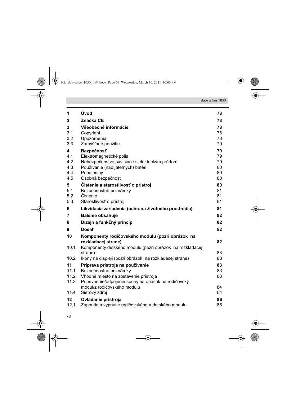 Silvercrest BABYTALKER 1030 User Manual | Page 76 / 108