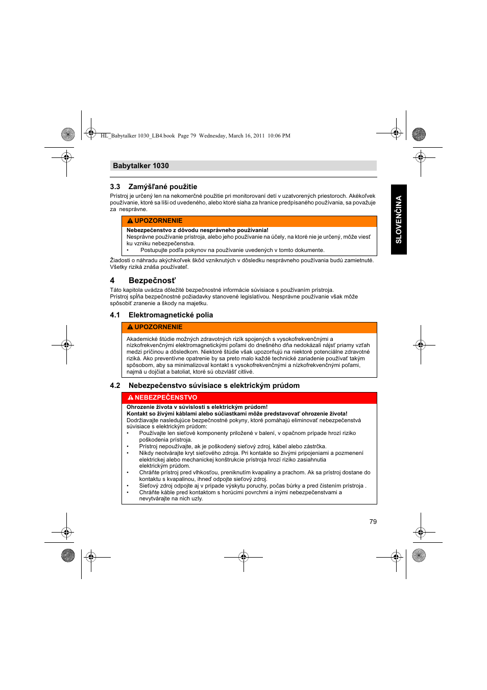 4bezpenos | Silvercrest BABYTALKER 1030 User Manual | Page 79 / 108