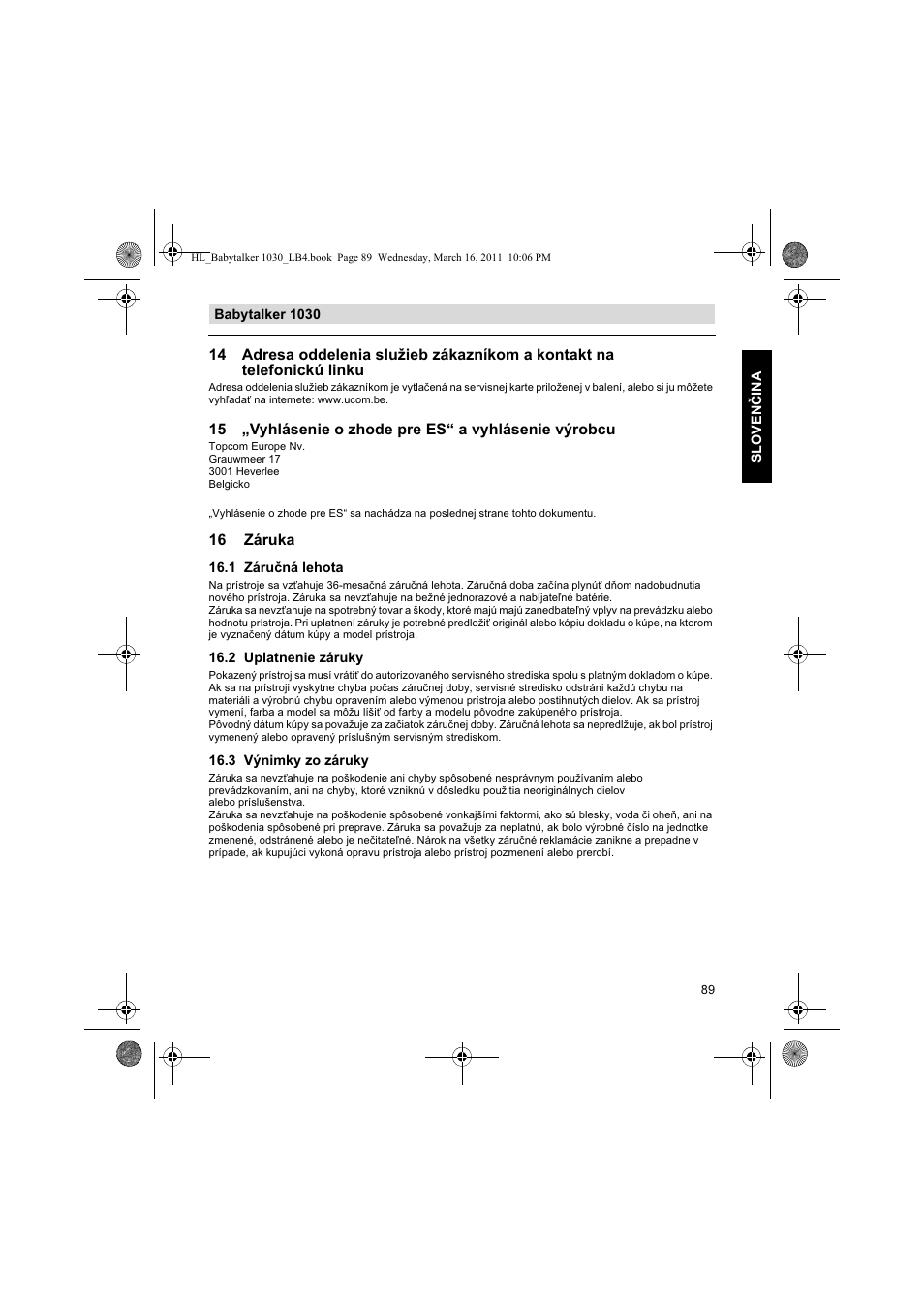 Silvercrest BABYTALKER 1030 User Manual | Page 89 / 108
