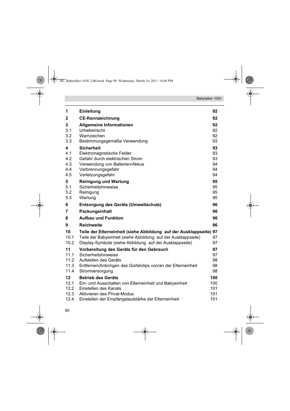 Silvercrest BABYTALKER 1030 User Manual | Page 90 / 108