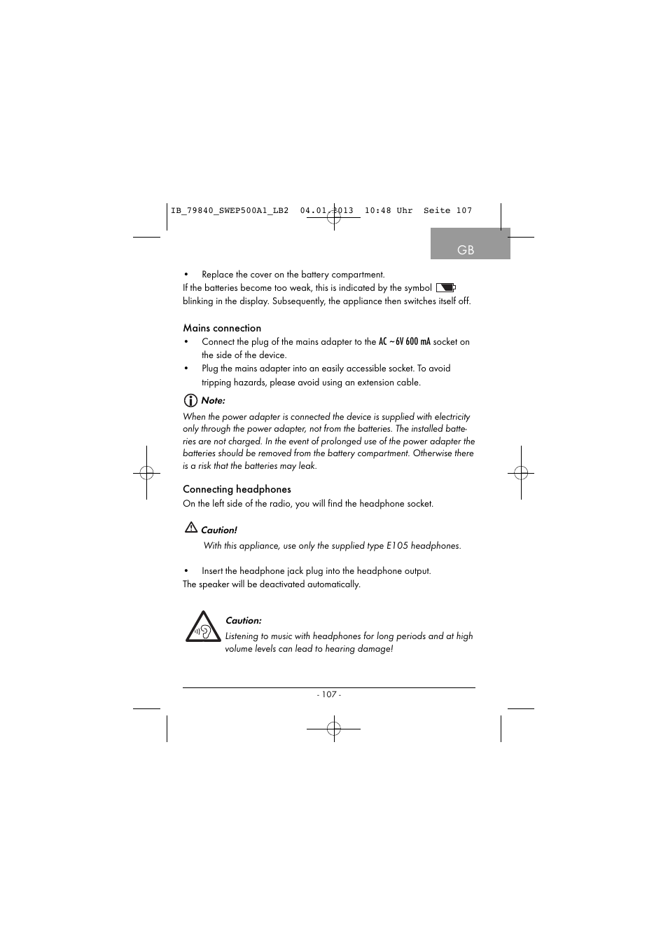 Silvercrest SWEP 500 A1 User Manual | Page 110 / 131