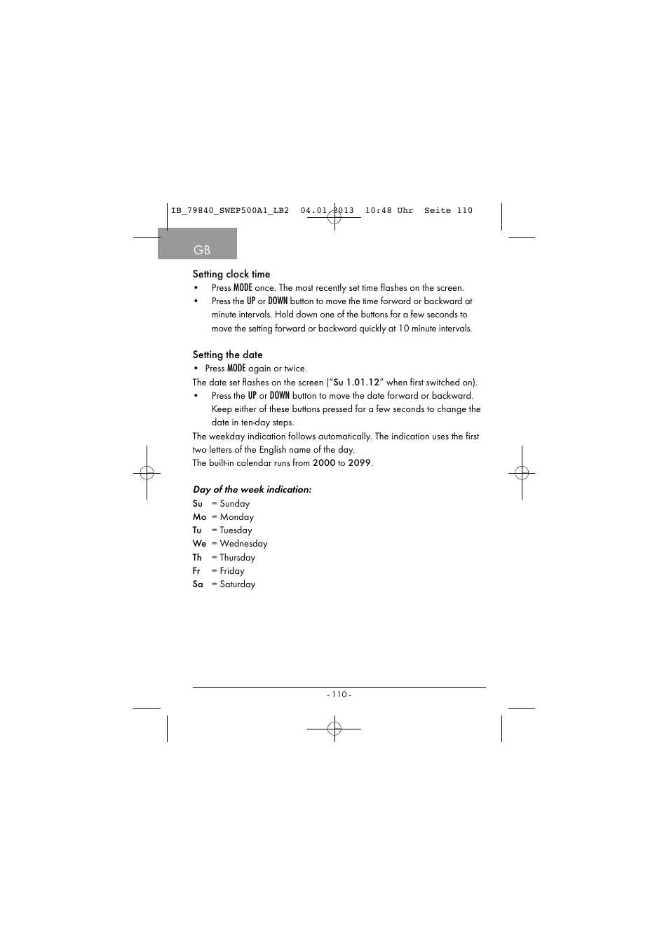 Silvercrest SWEP 500 A1 User Manual | Page 113 / 131