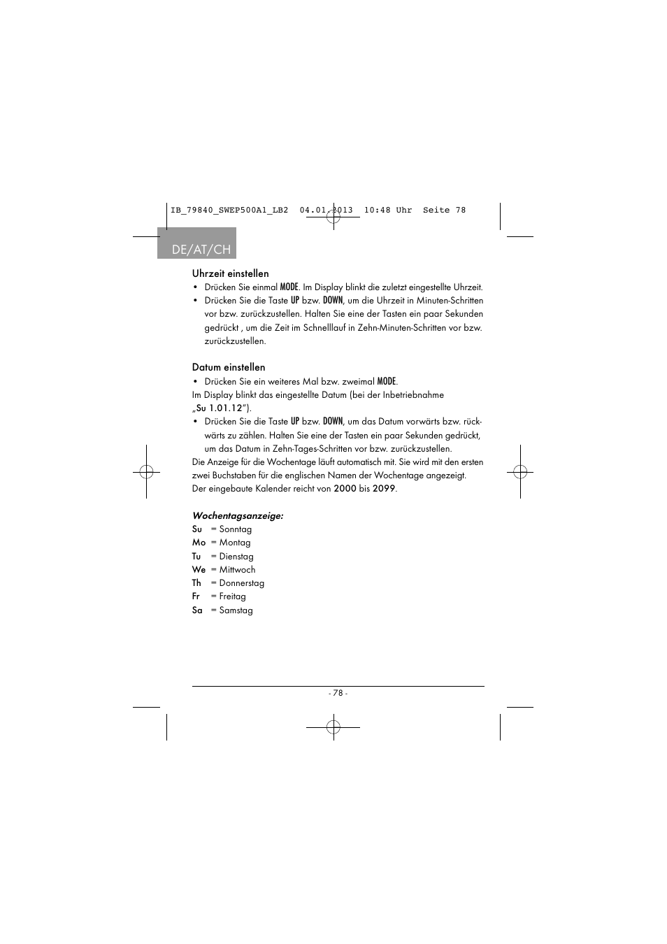 De/at/ch | Silvercrest SWEP 500 A1 User Manual | Page 81 / 131