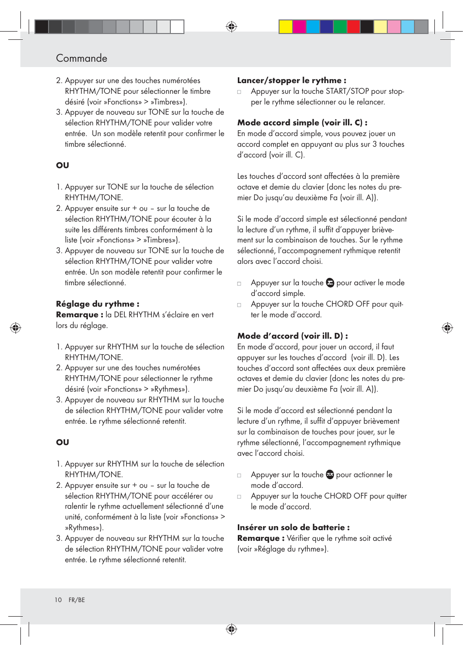 Commande | Silvercrest Z30258-BS User Manual | Page 10 / 36