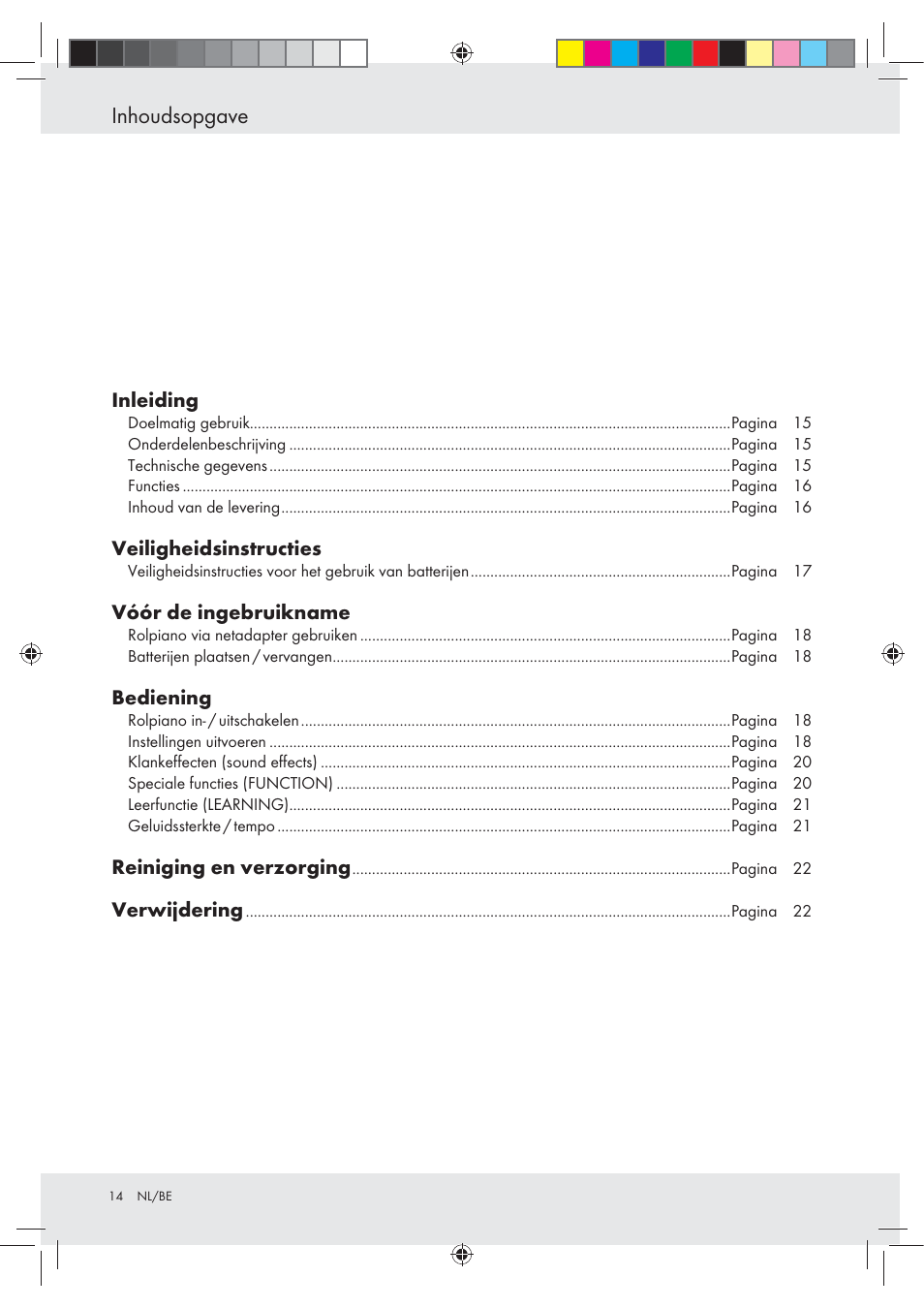 Inhoudsopgave | Silvercrest Z30258-BS User Manual | Page 14 / 36