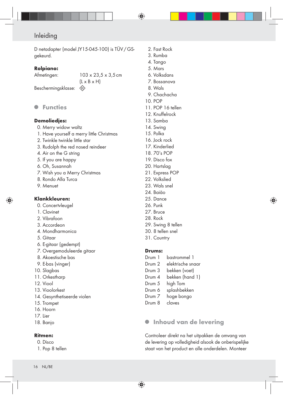 Inleiding, Functies, Inhoud van de levering | Silvercrest Z30258-BS User Manual | Page 16 / 36