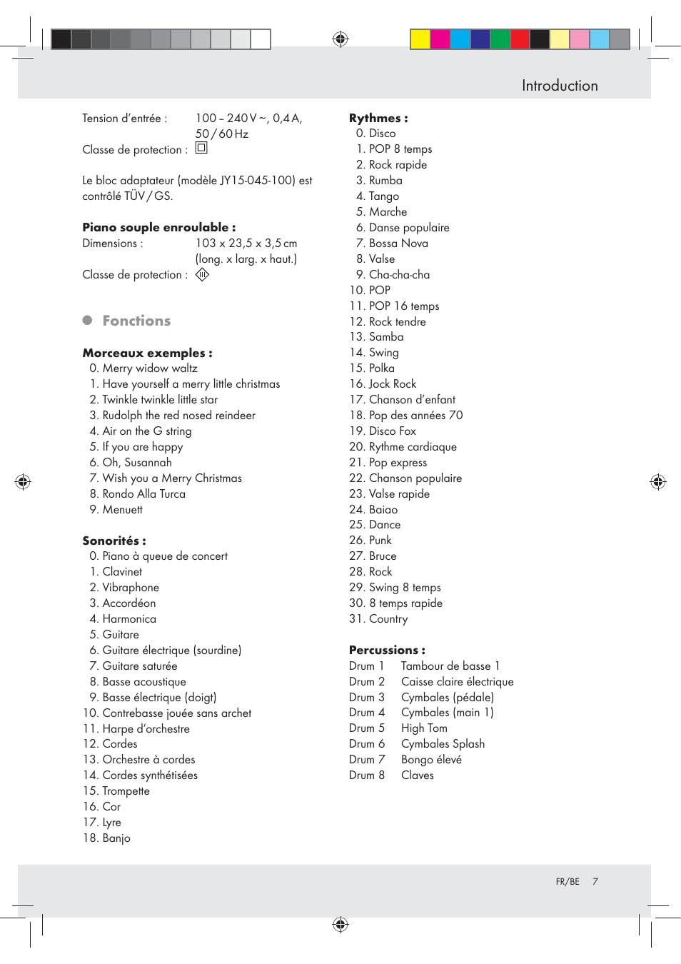 Introduction, Fonctions | Silvercrest Z30258-BS User Manual | Page 7 / 36