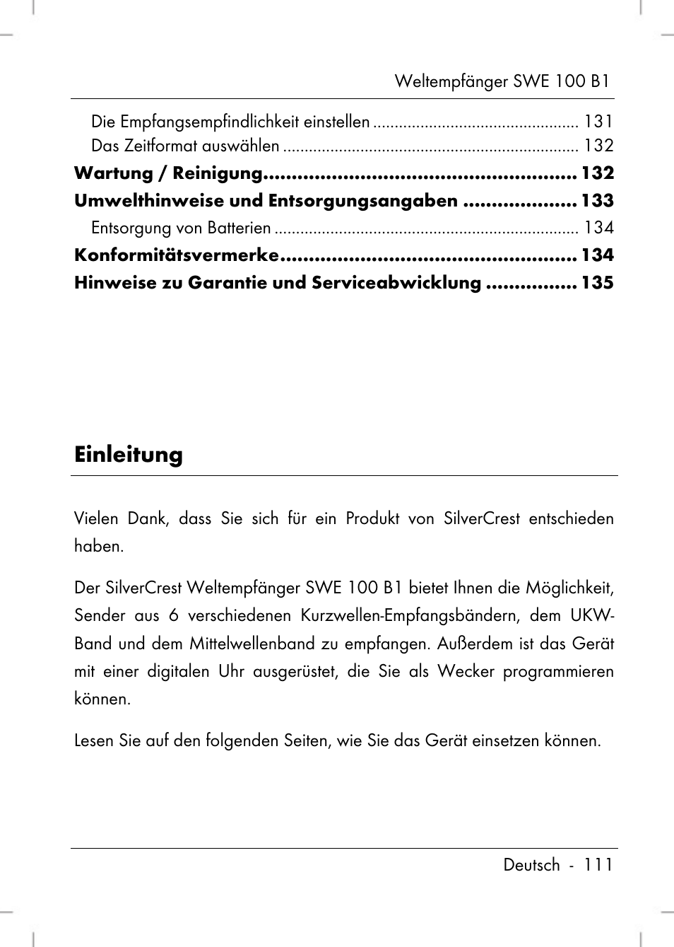 Einleitung | Silvercrest SWE 100 B1 User Manual | Page 113 / 140