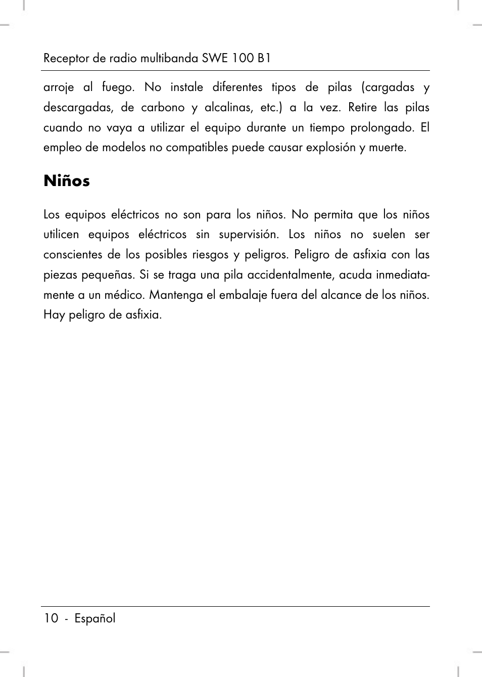 Niños | Silvercrest SWE 100 B1 User Manual | Page 12 / 140