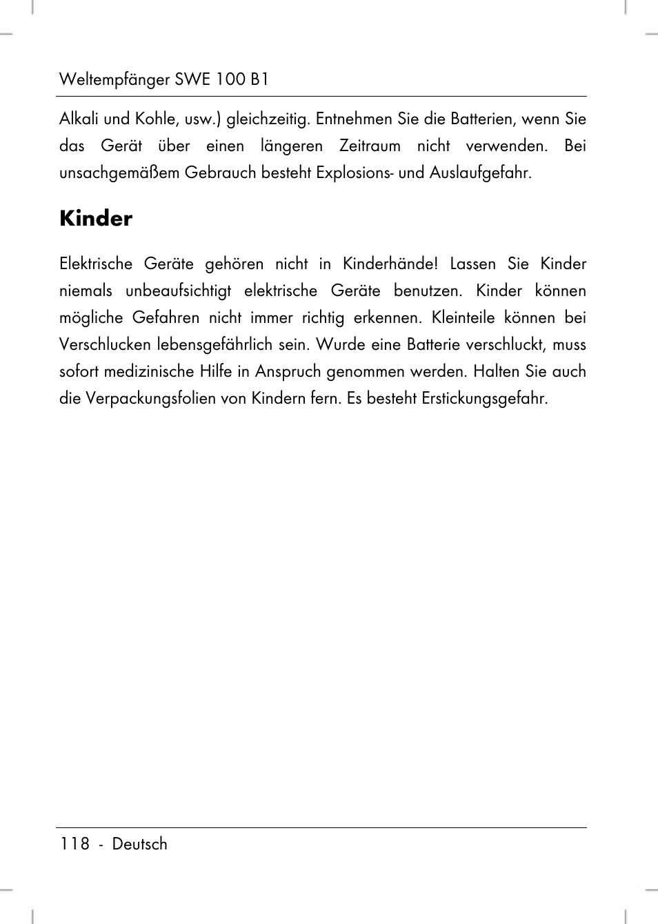 Kinder | Silvercrest SWE 100 B1 User Manual | Page 120 / 140