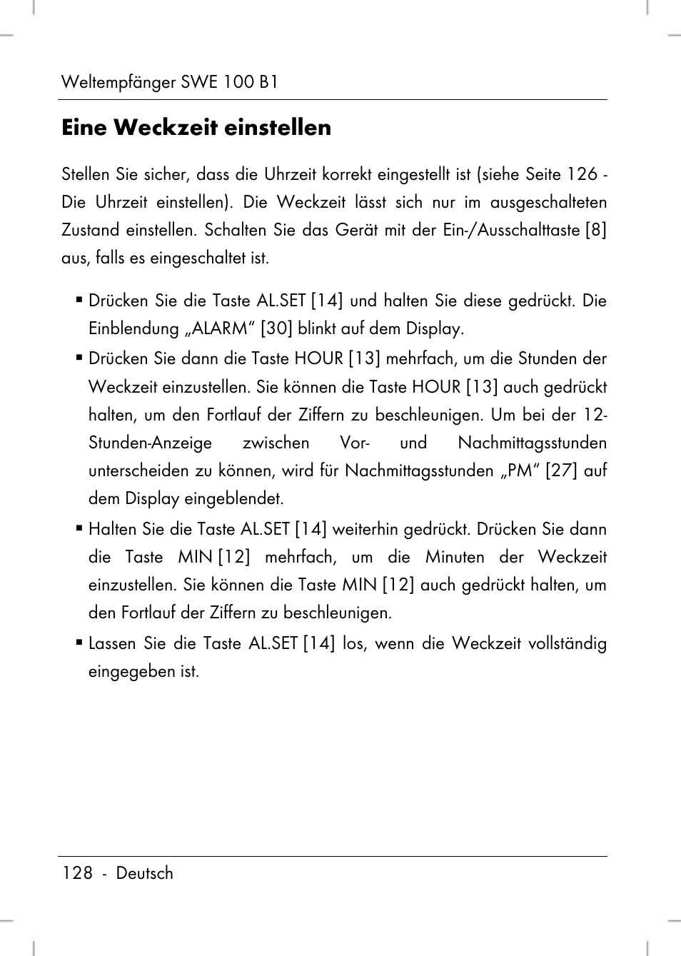 Eine weckzeit einstellen | Silvercrest SWE 100 B1 User Manual | Page 130 / 140