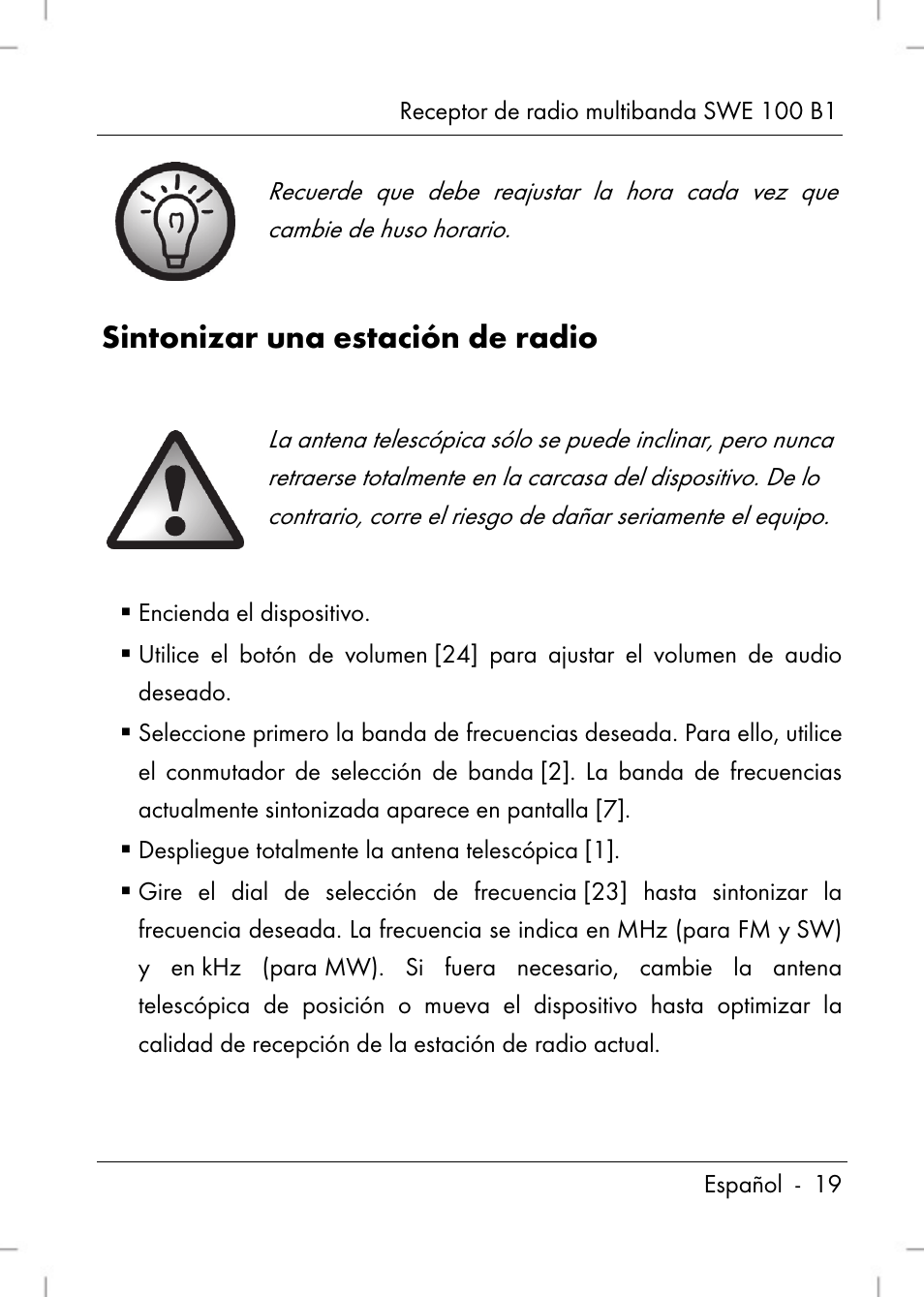 Sintonizar una estación de radio | Silvercrest SWE 100 B1 User Manual | Page 21 / 140