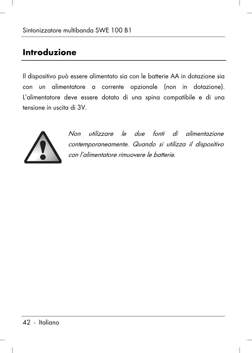 Introduzione | Silvercrest SWE 100 B1 User Manual | Page 44 / 140