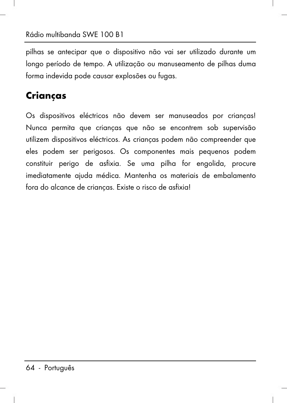 Crianças | Silvercrest SWE 100 B1 User Manual | Page 66 / 140