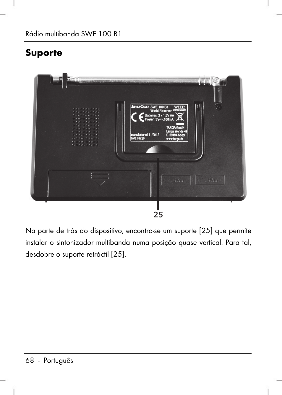 Suporte | Silvercrest SWE 100 B1 User Manual | Page 70 / 140