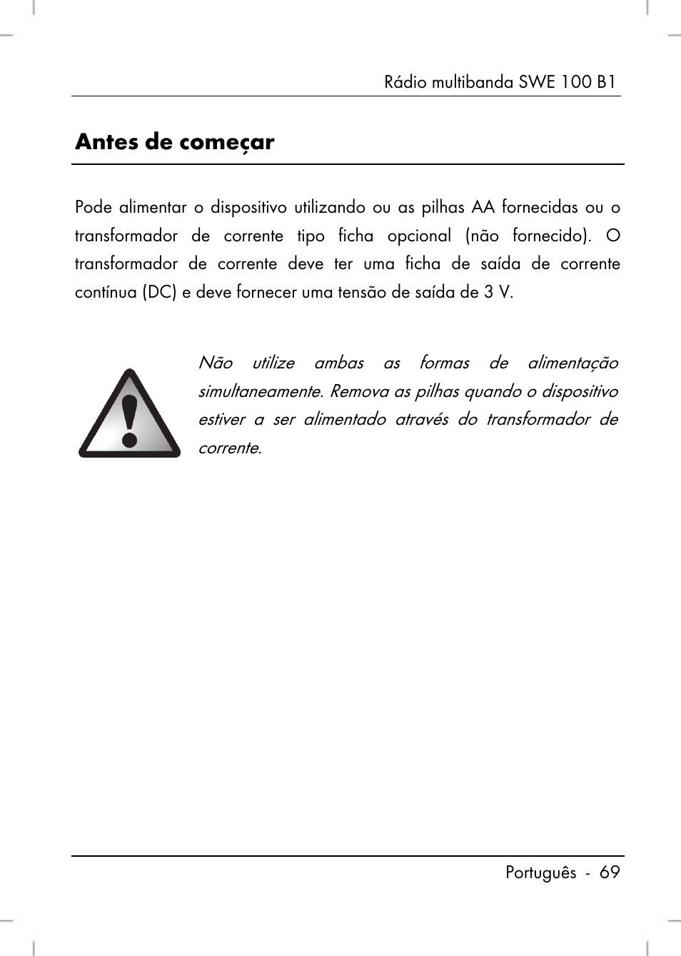 Antes de começar | Silvercrest SWE 100 B1 User Manual | Page 71 / 140