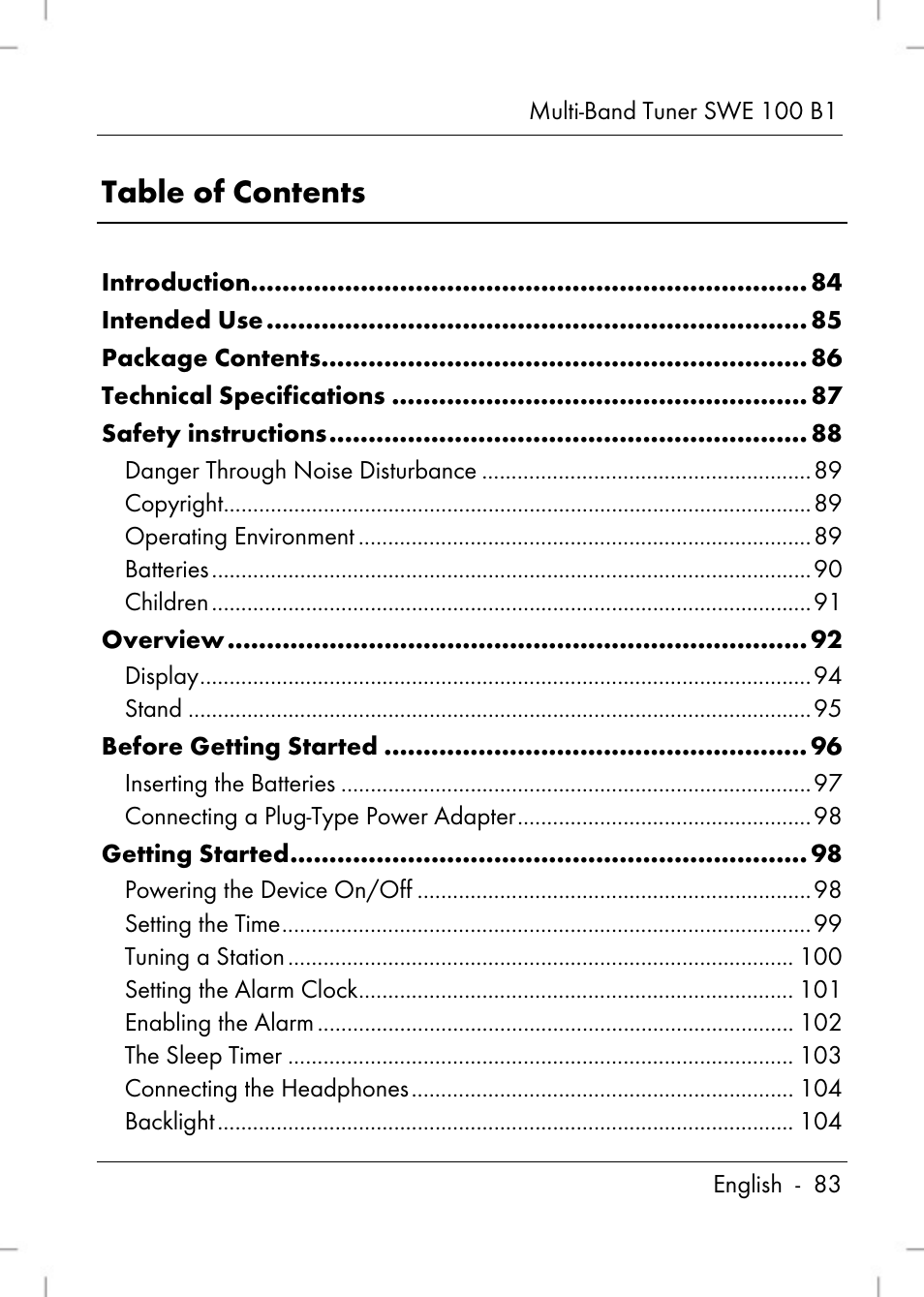 Silvercrest SWE 100 B1 User Manual | Page 85 / 140