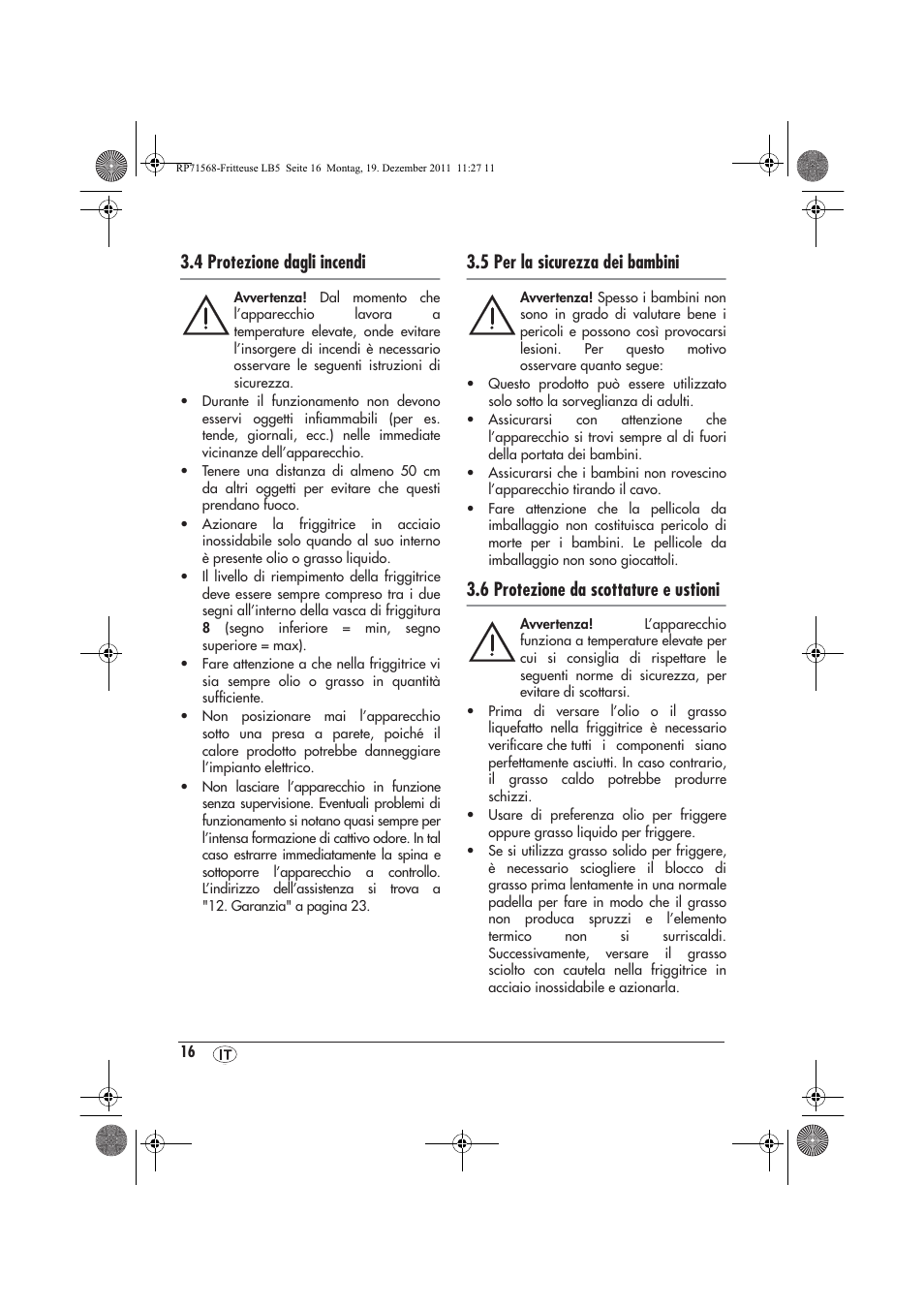 4 protezione dagli incendi, 5 per la sicurezza dei bambini, 6 protezione da scottature e ustioni | Silvercrest SEF 2100 A1 User Manual | Page 18 / 58