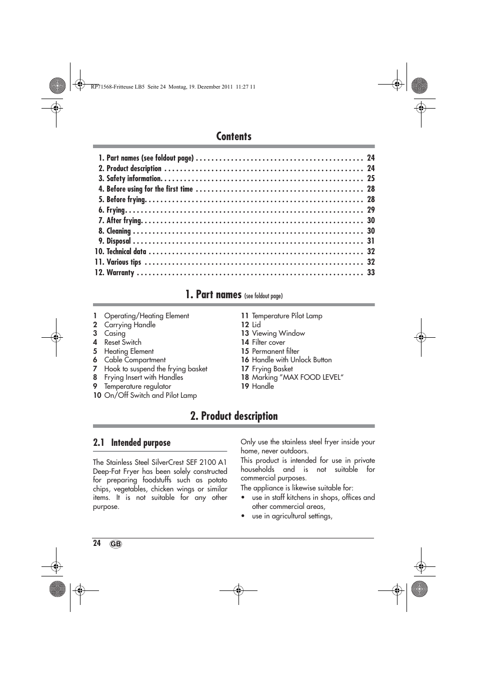 Silvercrest SEF 2100 A1 User Manual | Page 26 / 58