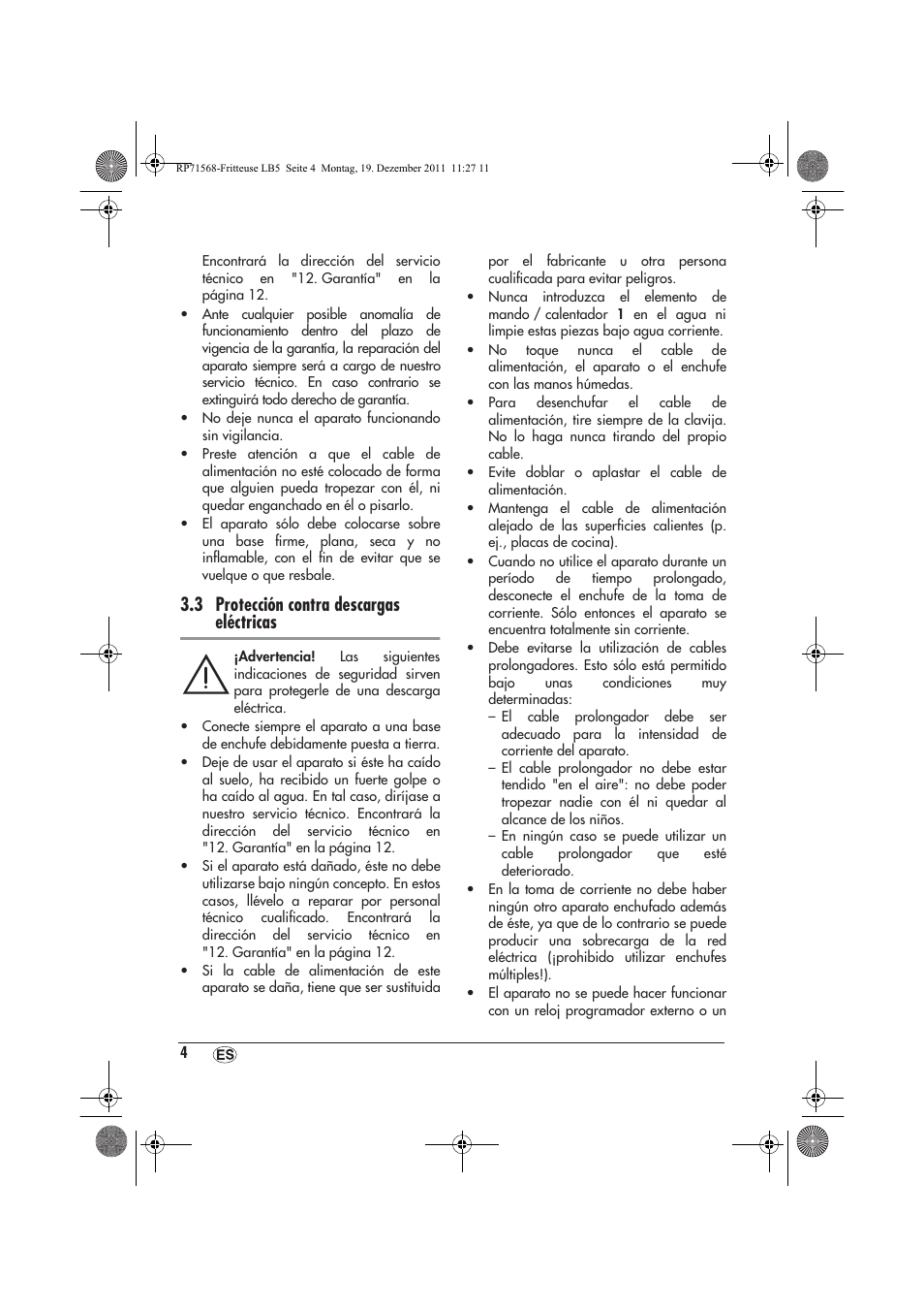 3 protección contra descargas eléctricas | Silvercrest SEF 2100 A1 User Manual | Page 6 / 58