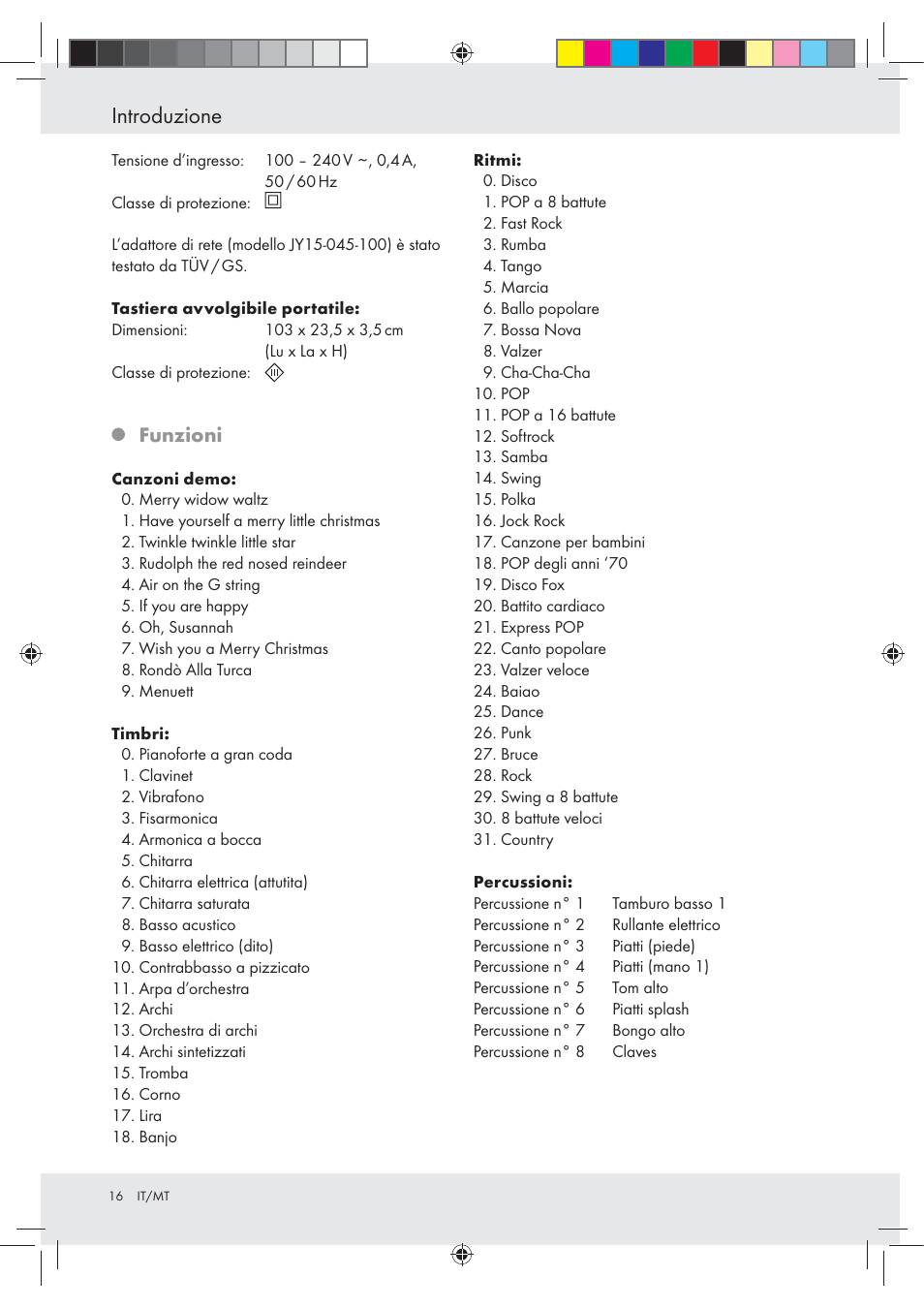 Introduzione, Funzioni | Silvercrest Z30258-BS User Manual | Page 16 / 55