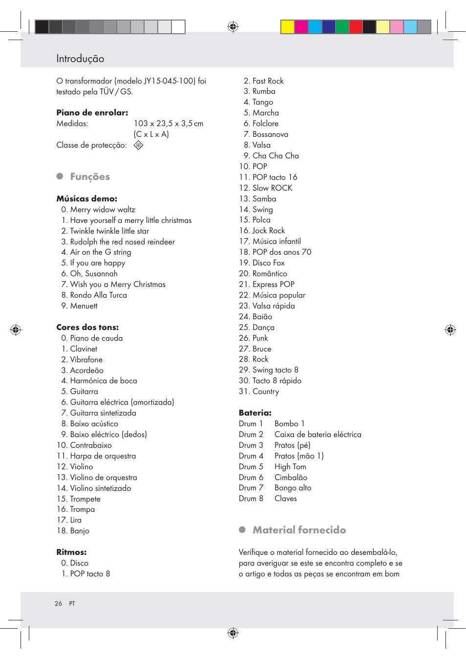 Introdução, Funções, Material fornecido | Silvercrest Z30258-BS User Manual | Page 26 / 55