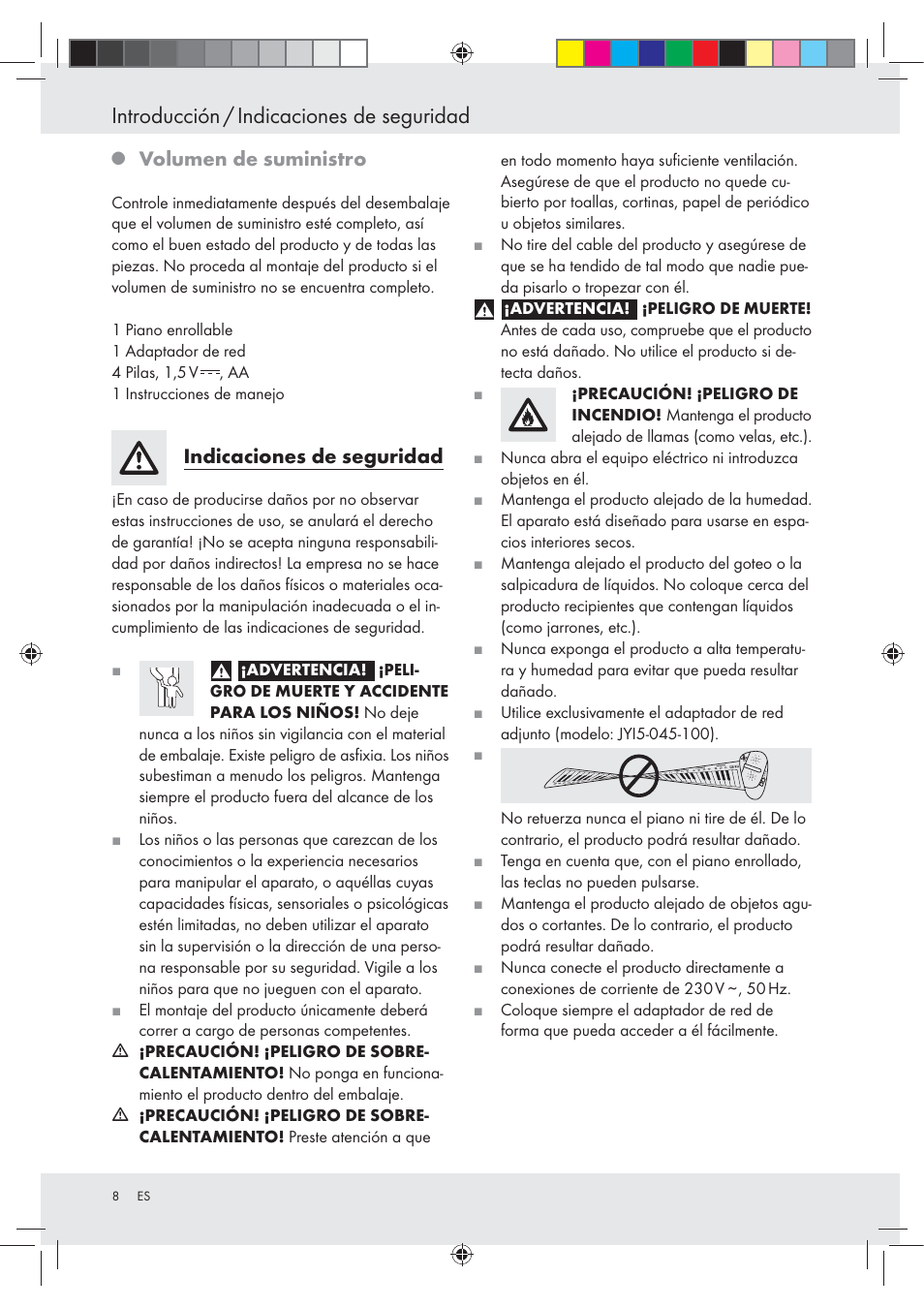 Introducción / indicaciones de seguridad, Volumen de suministro, Indicaciones de seguridad | Silvercrest Z30258-BS User Manual | Page 8 / 55