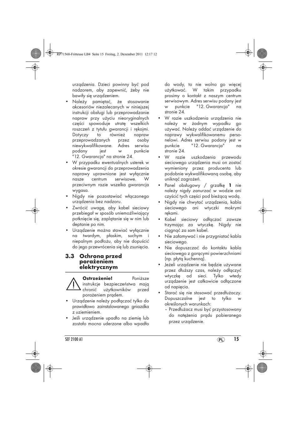 Silvercrest SEF 2100 A1 User Manual | Page 17 / 86