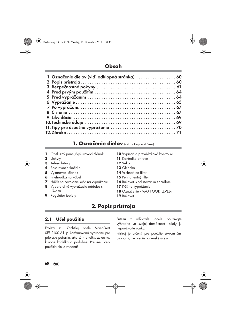 Silvercrest SEF 2100 A1 User Manual | Page 62 / 86