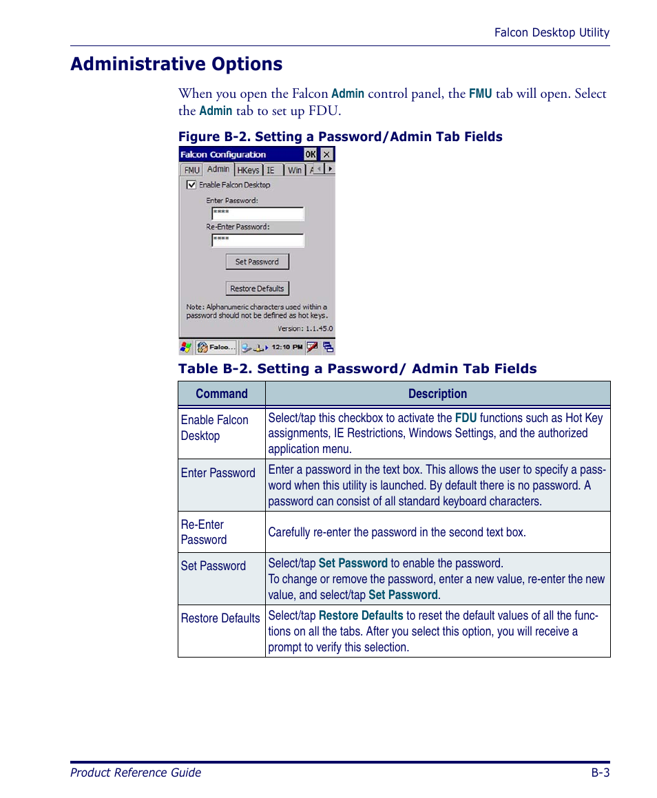 Administrative options | Datalogic Scanning 4420 User Manual | Page 103 / 240