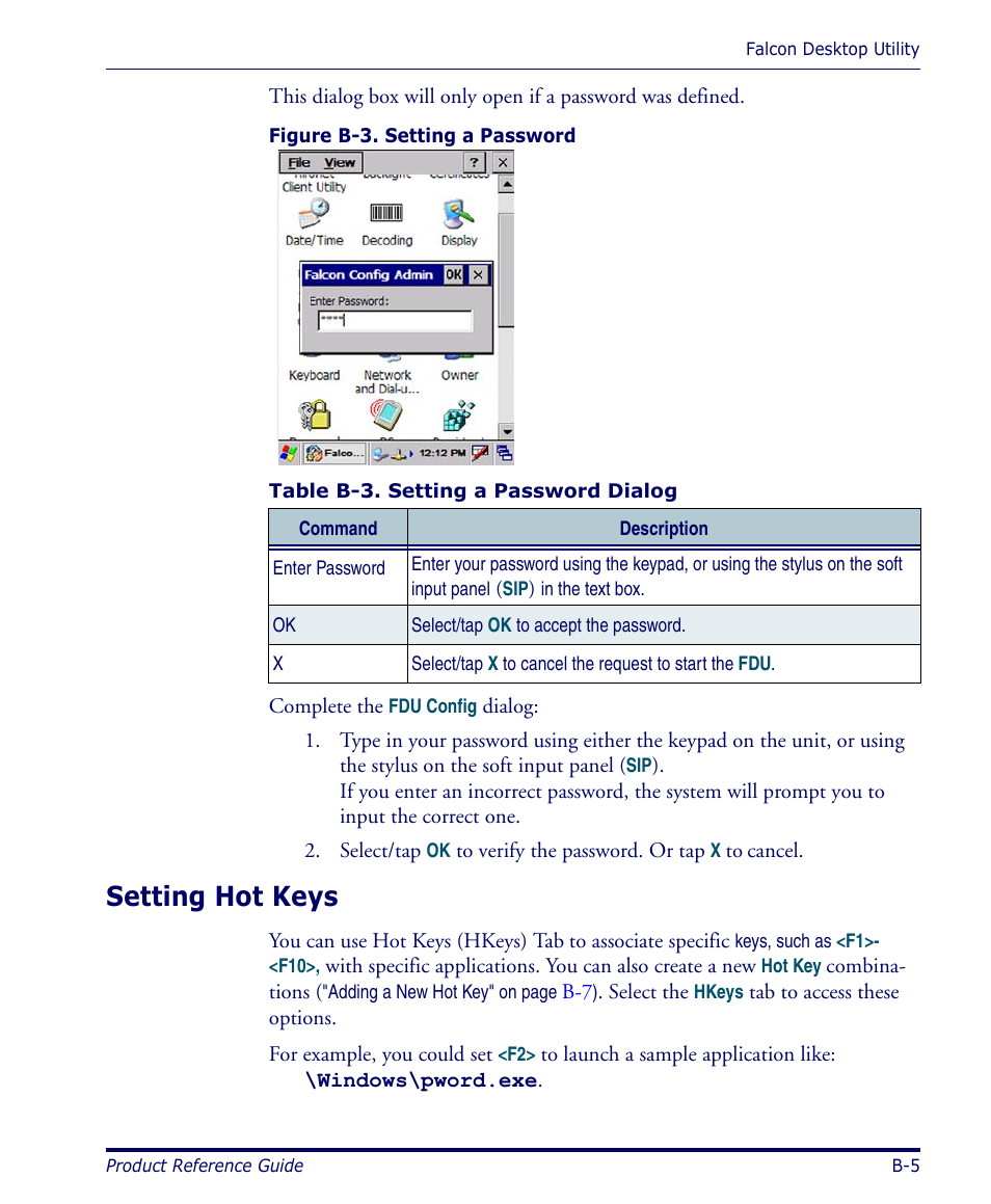 Setting hot keys | Datalogic Scanning 4420 User Manual | Page 105 / 240