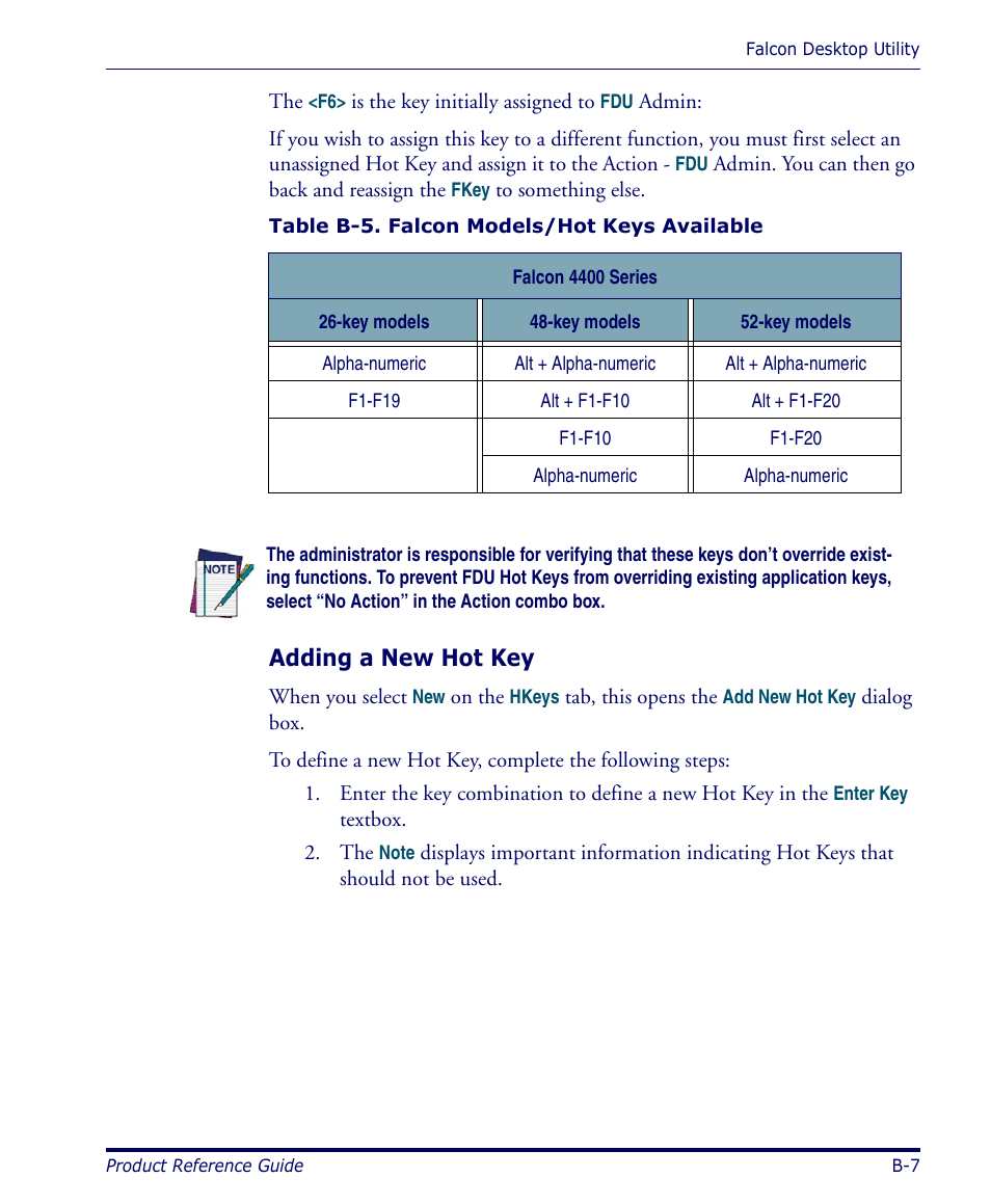 Adding a new hot key | Datalogic Scanning 4420 User Manual | Page 107 / 240