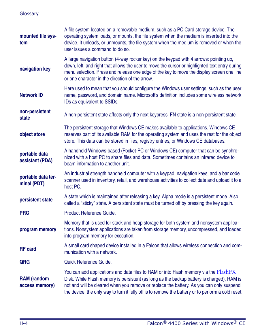 Navigation key | Datalogic Scanning 4420 User Manual | Page 226 / 240