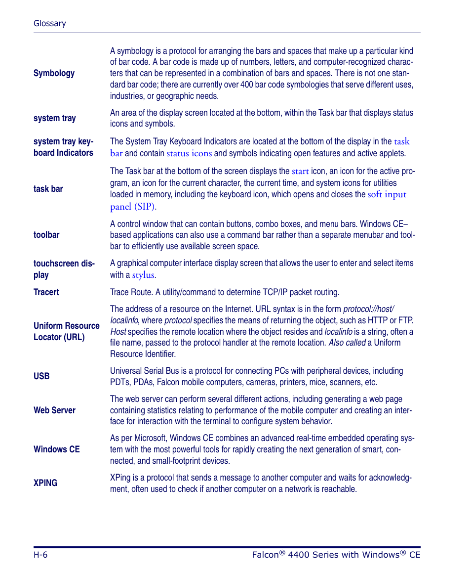 Windows ce | Datalogic Scanning 4420 User Manual | Page 228 / 240