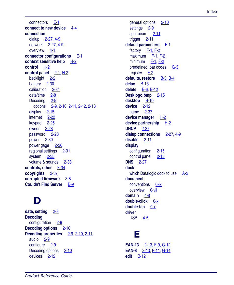 Datalogic Scanning 4420 User Manual | Page 231 / 240
